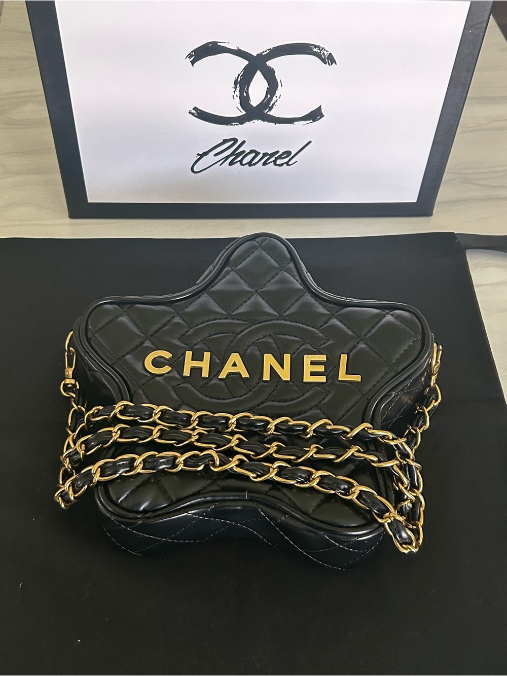 CHANEL Black VIP GWP Quilted Star Mini Bag with Gold Hardware. - Picture 9 of 11